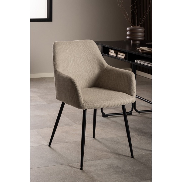 Krzesło Lizzy z podłokietnikami beżowe - ACTONA